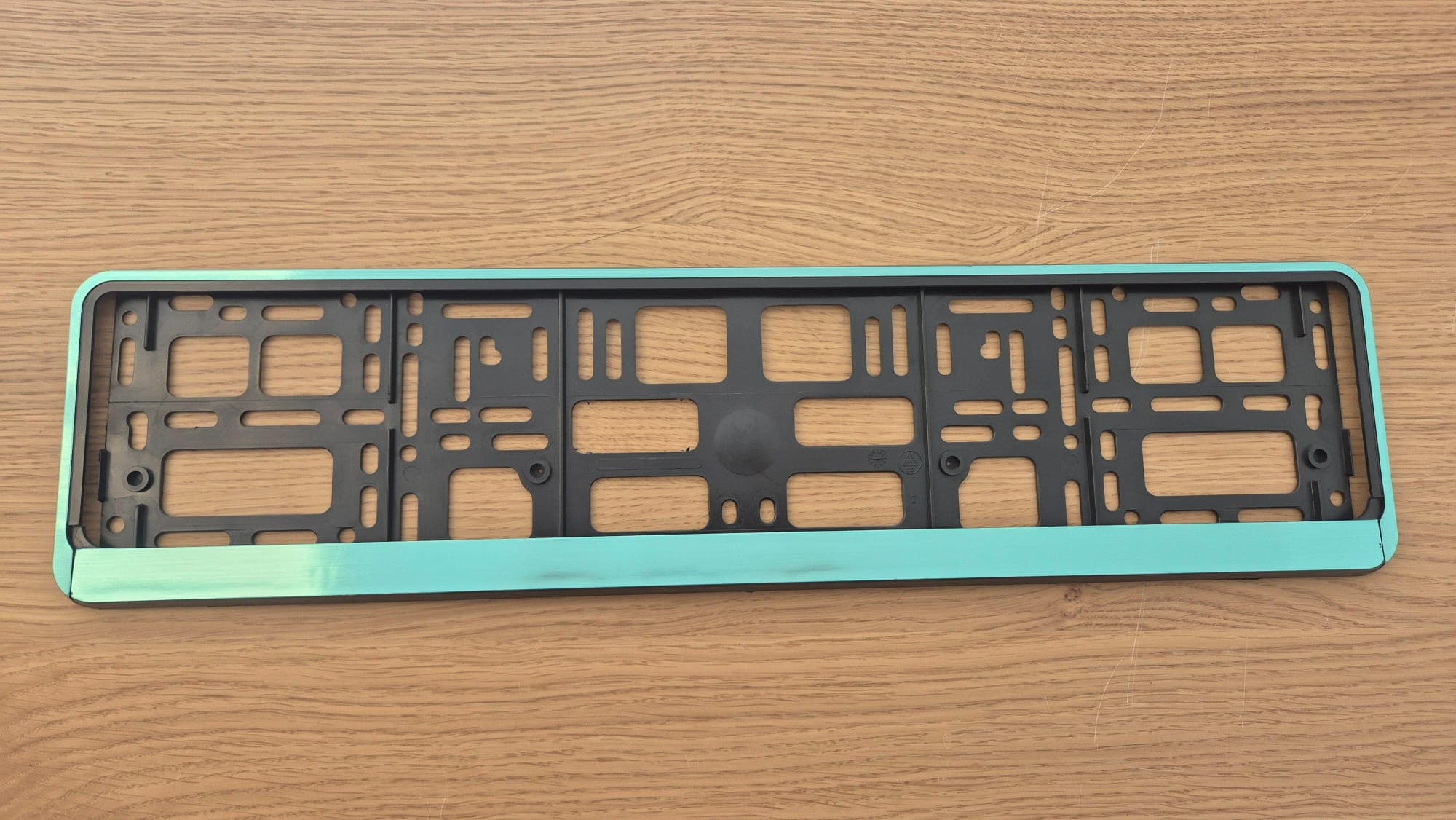 Porte-plaque voiture turquoise clipsable cadre plaque belgique
